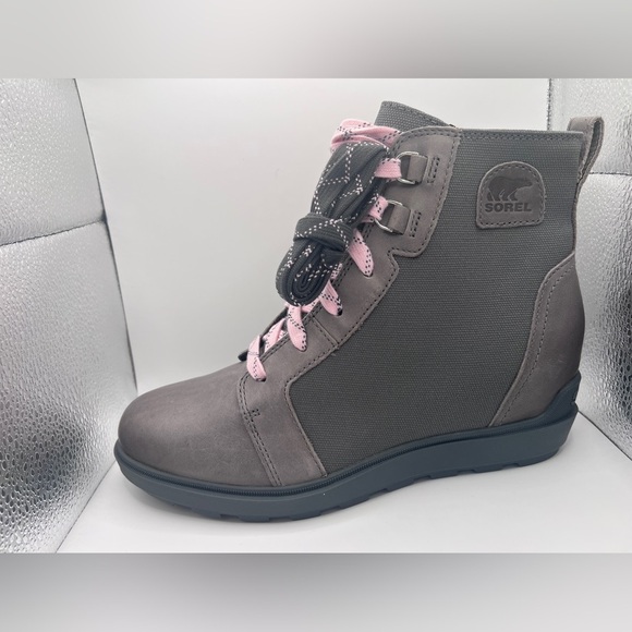 NWT Sorel Evie II wedge boots, gray/pink size 9 - Picture 8 of 12